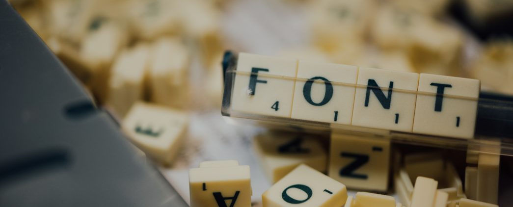 Scrabble tiles spelling out the word, 'font'